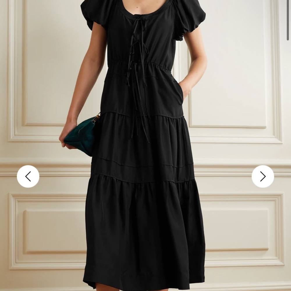 LA LIGNE Emilia lace-up silk midi dress